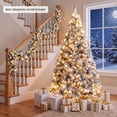 thumbnail image 2 of Costway 7.5 FT Pre-Lit Flocked Cedar Christmas Tree Hinged White, 2 of 10