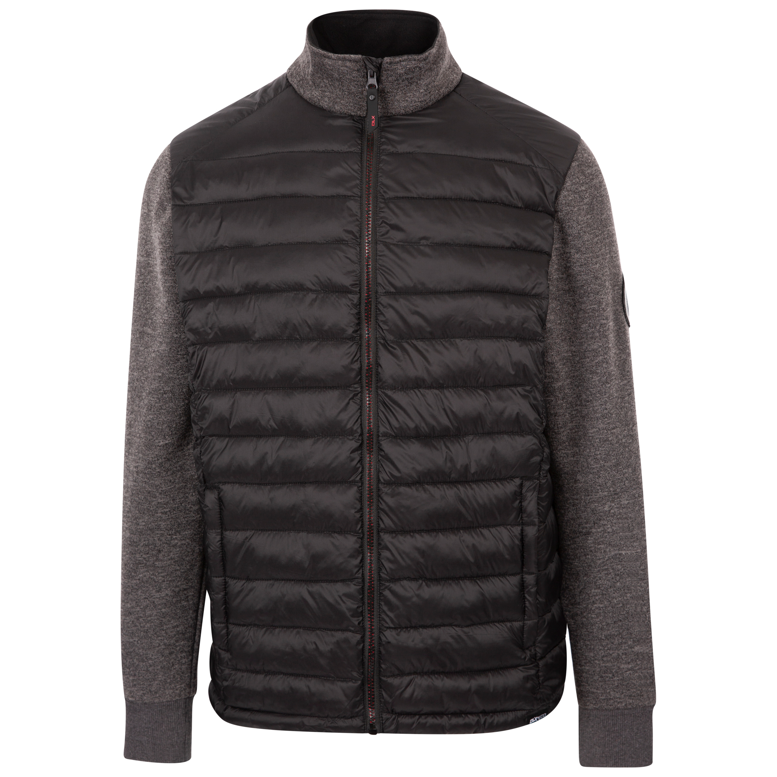 DLX Veste Homme Rembourrée à Fermeture Éclair Complète Manches en Polaire Décontractée Déperlante