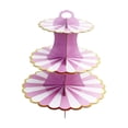 thumbnail image 2 of Three Tier Cake Stand, Foil Decorated Paper Display, Birthday Party Anniversary Event, Multi-Level Dessert Tower, Easy Assembly Storage, Centerpiece for Celebrations, 2 of 9