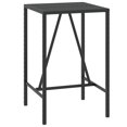 thumbnail image 2 of vidaXL 3 Piece Garden Bar Set Black Poly Rattan& Solid Wood Acacia, 2 of 4