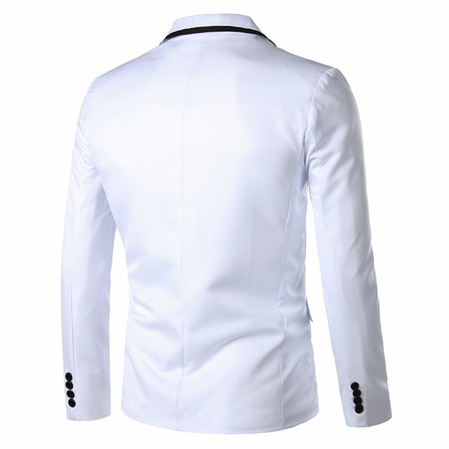 Manteau de Costume Homme Décontracté à Manches Longues Coupe Ajustée à un Bouton