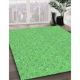 thumbnail image 3 of Ahgly Company Machine Washable Indoor Round Transitional Neon Green Area Rugs, 4' Round, 3 of 7