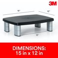 thumbnail image 4 of 3M™ Adjustable Monitor Stand, MS80, black and silver, 4 of 6