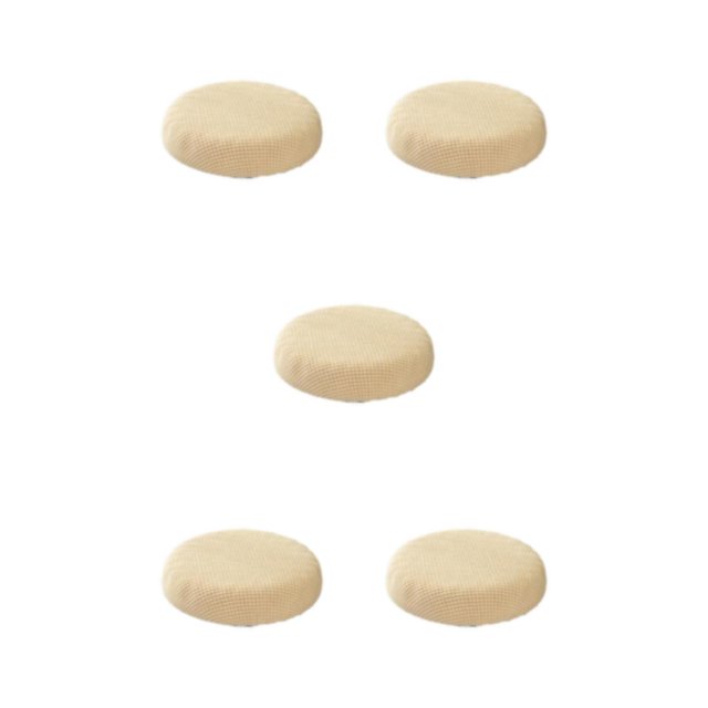 mmirethe And Beautify Stools With Round Cushion Seat Covers Stool Cushions Polyester Easy To Install Grippers Backing Elastic Band beige 5Set