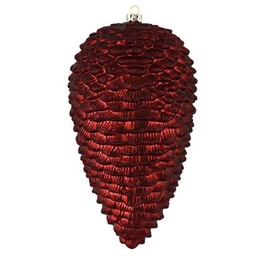 Vickerman N187265D 7 in. Burgundy Matte Glitter Pinecone Christmas Ornament 4 per Bag