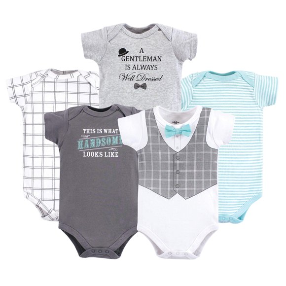 Little Treasure Unisex Baby Cotton Bodysuits Well Dressed Short Sleeve 6-9 Months
