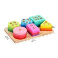thumbnail image 4 of TIMIFIS Toddler Kid Toys Wooden Sorting Stacking Montessori Toys, Shape Color Blocks Matching Puzzle Stacker Geometric Board Early Educational Puzzles For Years Old Boys And Girls Christmas Gifts, 4 of 7