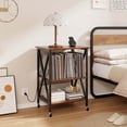 thumbnail image 2 of Costway Meuble pour Tourne-Disque Table de Rangement pour Disques Vinyles Peut Contenir jusqu'à 121 Disques Vinyles Café, 2 of 10