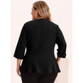thumbnail image 4 of GRACE & GRANDEUR Blazer Péplum Uni à Volants Froncé à Col en V pour Femme Grande Taille, 4 of 6