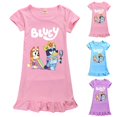 thumbnail image 1 of 5-12 Ans Enfants Filles Bingo Bluey Dessin Animé Vêtements de Nuit Pyjamas Chemise de Nuit Manches Courtes Pyjamas Robes de Pyjama, 1 of 3