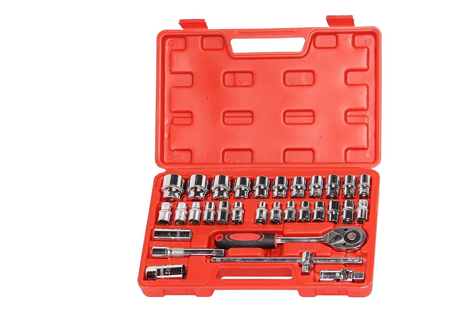32pcs Socket Kit 1-2'' Inch Wrench Ratchet Screwdriver Set | Auto Repair Tool Hand Tool Kit | Multi-Purpose Precision Tools Set | For Automobiles Set With Storage Case For Travel Tool