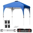 thumbnail image 1 of Gymax Abri de Tente Escamotable 6,6 X 6,6 Pi Hauteur Ajustable avec Sac à Roulettes Bleu, 1 of 9