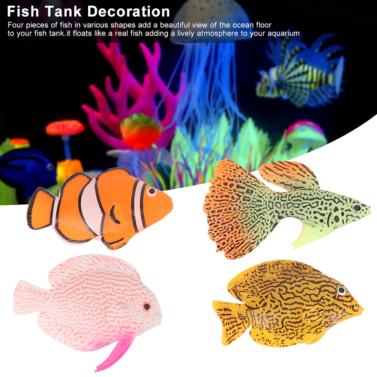 Aquarium Landscaping, Fish Tank Decoration Ornament Simulation Ocean Tropical Fish Artificial Fake Fish  for Aquarium Fish Tank