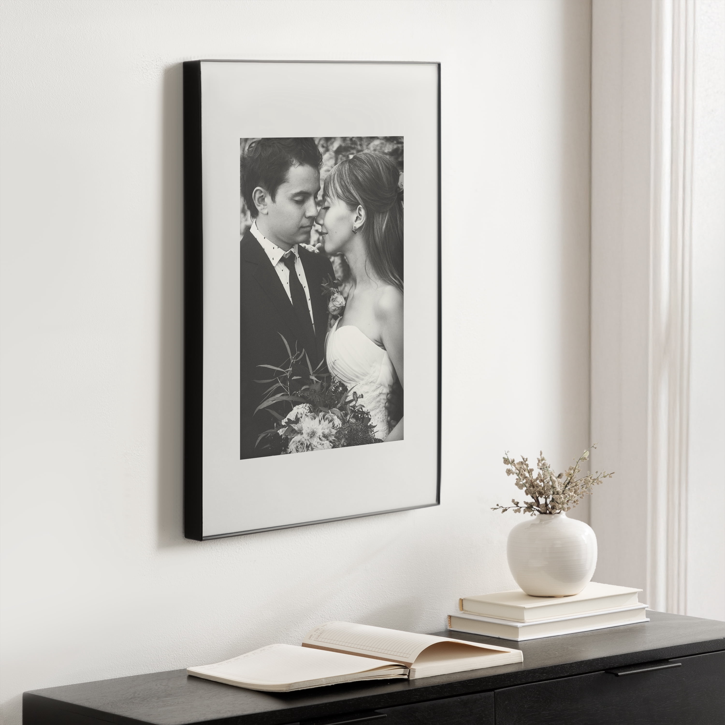 Cadre photo noir Slimline de DesignOvation 27,94x35,56 cm/20,32 x 25,4cm