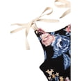 thumbnail image 3 of Faithtur Baby Girl Flower Print Round Neck Bow Lace-Up Suspender Romper, 3 of 8
