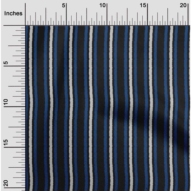 oneOone Georgette Viscose Fabric Stripe Block Printed Craft Fabric BTY 42 Inch Wide