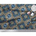 thumbnail image 3 of Soimoi Brown Moss Georgette Fabric Check & Geometric Print Fabric by the Yard 42 Inch Wide, 3 of 5