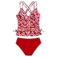 thumbnail image 1 of Nwiuh Bas de Bikini de Bain UPF 50+ pour Filles et Ensemble Tankini à Dos Nageur (Rouge, 9-10 Ans), 1 of 6