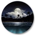 thumbnail image 2 of Designart - Fishing Boat Under Tropical Full Moon - Modern Metal Circle Wall Art, 2 of 5