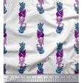 thumbnail image 1 of Soimoi Polyester Crepe Fabric Leaves & Floral Block Printed Fabric 1 Yard 52 Inch Wide, 1 of 4