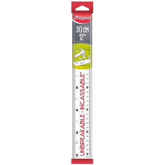 Maped - Unbreakable ruler 30cm - 12'' - Transparent - Shatterproof material