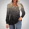 thumbnail image 2 of HKEJIAOI Tunique à Manches Longues Bouffantes pour Femmes Blouses Plissées Décontractées Col Rond T-Shirts Mode Automne 2024 2TG, 2 of 5