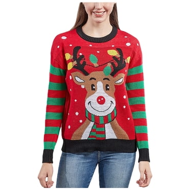 TJAZFJPA Ladies Sweaters for Fall Women's Reindeer Snowflake Tree Knit Pullover Holiday Sweater Turtleneck Sweater Women Collared Sweaters for Women