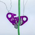 thumbnail image 2 of Safety Arborist Rope Grab Rock Rappel Safety Outdoor Tree Climbing Stop Descender Pulley Device Purple, 2 of 9