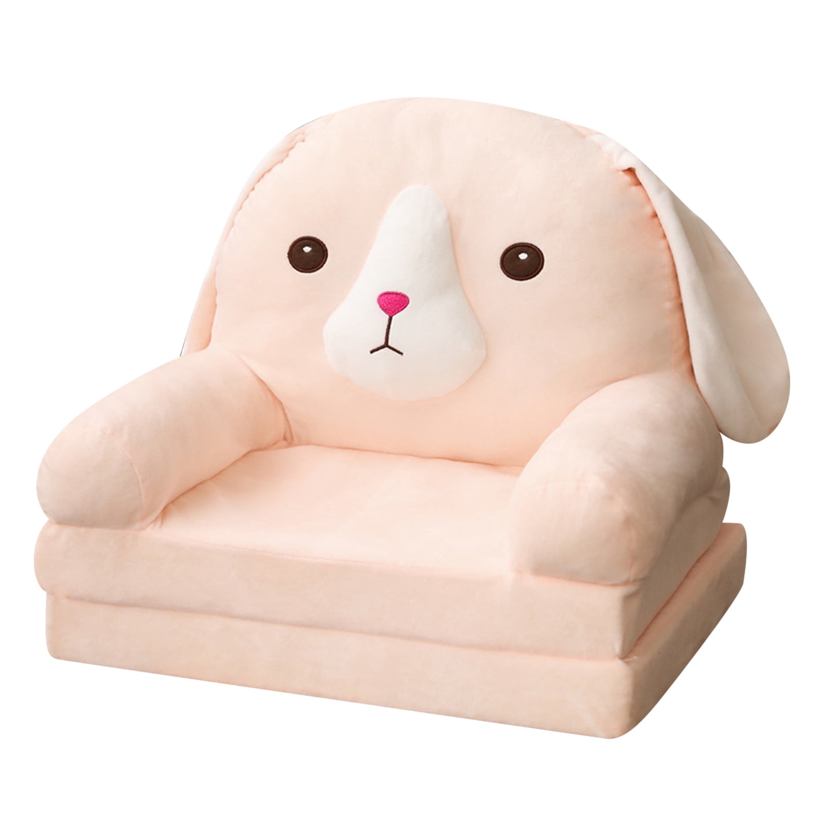 Plush Foldable Kids Sofa Backrest Armchair 2 in 1 Foldable Children Sofa Cute Cartoon Lazy Sofa Children Flip Open Sofa Bed for Living Room Bedroom Without Liner Filler