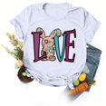 thumbnail image 1 of EGNMCR Easter T-Shirts à Imprimé pour Femmes T-Shirts Graphiques pour Femmes T-Shirts pour Femmes T-shirt Décontracté Ample à Col Rond à Manches Courtes Blouse à Imprimé de Lettres T-shirt T-Shirts pour Femmes, 1 of 4