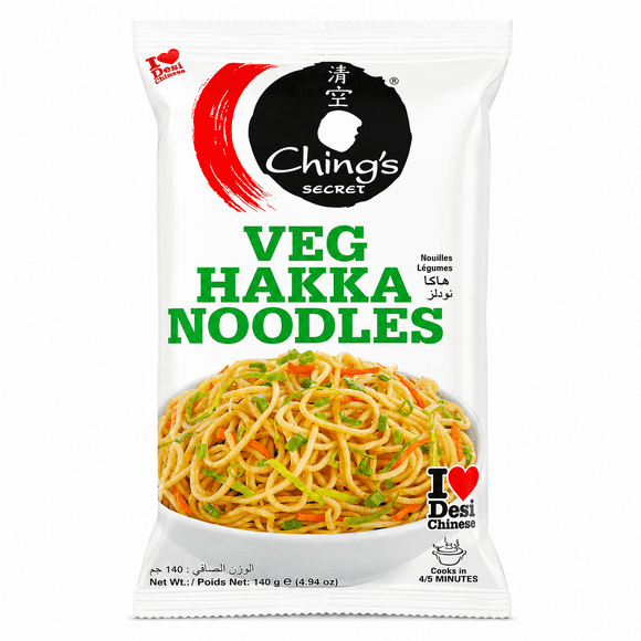 Ching’s Secret Veg Hakka Noodles, 140 g | Indo-Chinese Style Wheat Noodles PACK of 2
