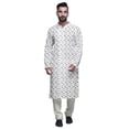 thumbnail image 1 of Atasi Kurta-Pyjama Long en Coton Imprimé pour Hommes, Kurta-Pyjama Décontracté de Designer, Vêtements, 1 of 5
