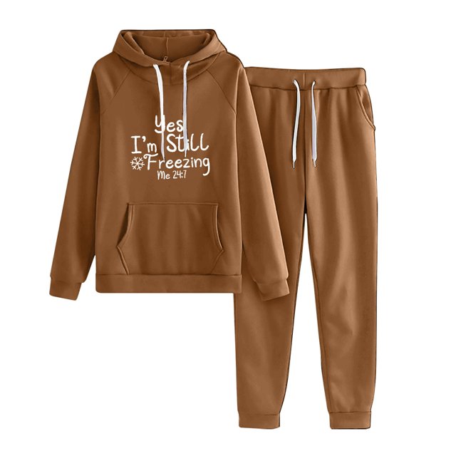 Birdeem Ensemble Décontracté pour Femmes Sweat à Capuche à Cordon Manches Longues et Pantalon Long