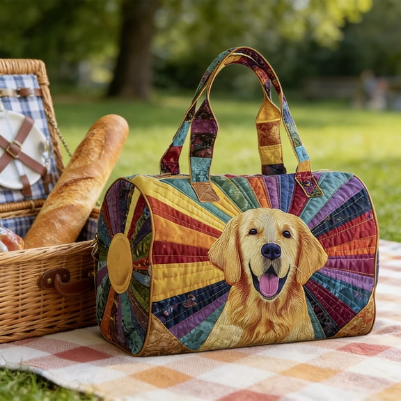 EGNMCR Camping et Randonnée Sac Fourre-Tout de Voyage Matelassé pour Chiot Sac de Voyage Matelassé Brodé Portable Polyester Voyage b ag