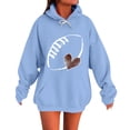 thumbnail image 1 of Dagegui Chandails à Capuche pour Femmes, Graphiques Tendance, Manches Longues, Chandails à Capuche en Molleton Mince, Chandails à Enfiler, Hauts, Automne Hiver, Bleu Pâle, TG, 1 of 5