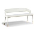 thumbnail image 1 of Meridian Furniture Destiny Banc en Cuir Végane Blanc, 1 of 15