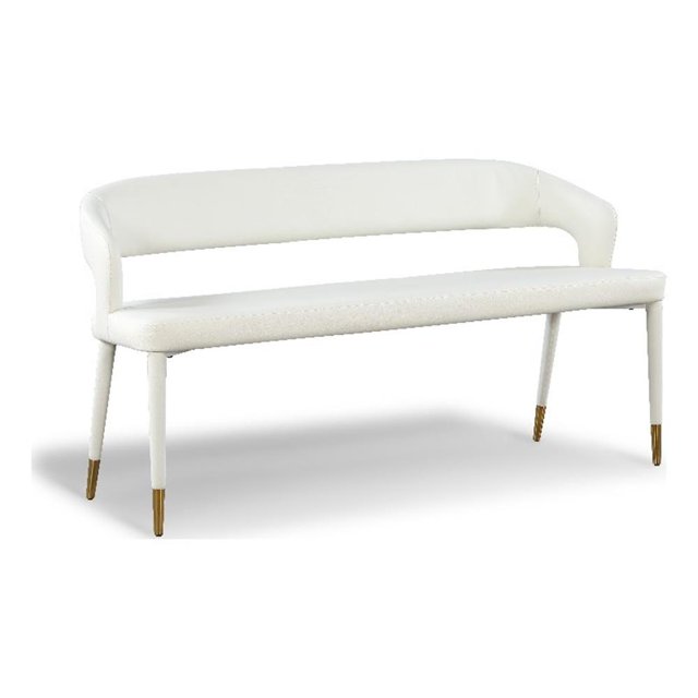 Meridian Furniture Destiny Banc en Cuir Végane Blanc