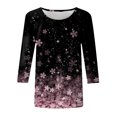 thumbnail image 3 of Ketyyh-chn99 Chandail à Col Rond Femmes Dames T-Shirts T-Shirts Décontractés d'Été Hauts Tees Tuniques Coupe Ample Rose, TG, 3 of 4