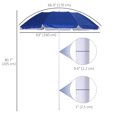 thumbnail image 3 of Outsunny 6.7ft Beach Umbrella with Push Button Tilt and Carry Bag, Blue, 3 of 10