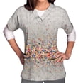 thumbnail image 3 of Womens Scrubs Tops Short Sleeve V-neck Tops Uniform Printed Pockets Blouse Nursing Clearance, 3 of 5