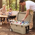 thumbnail image 4 of Gymax 52 Quart Portable Hard Cooler w/6-Day Ice Retention Pull Handle & Wheels Ruler Yellow, 4 of 10