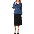 thumbnail image 2 of INSPIRE CHIC Veste en Denim Décontractée pour Femme à Revers, Manches Longues, avec Poches, 2 of 6