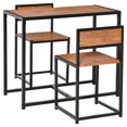 thumbnail image 1 of HOMCOM Ensemble de Salle à Manger Industriel pour 2, Petite Table et Chaises de Cuisine, 1 of 9