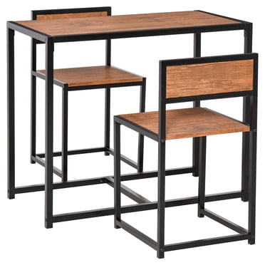 HOMCOM Ensemble de Salle à Manger Industriel pour 2, Petite Table et Chaises de Cuisine