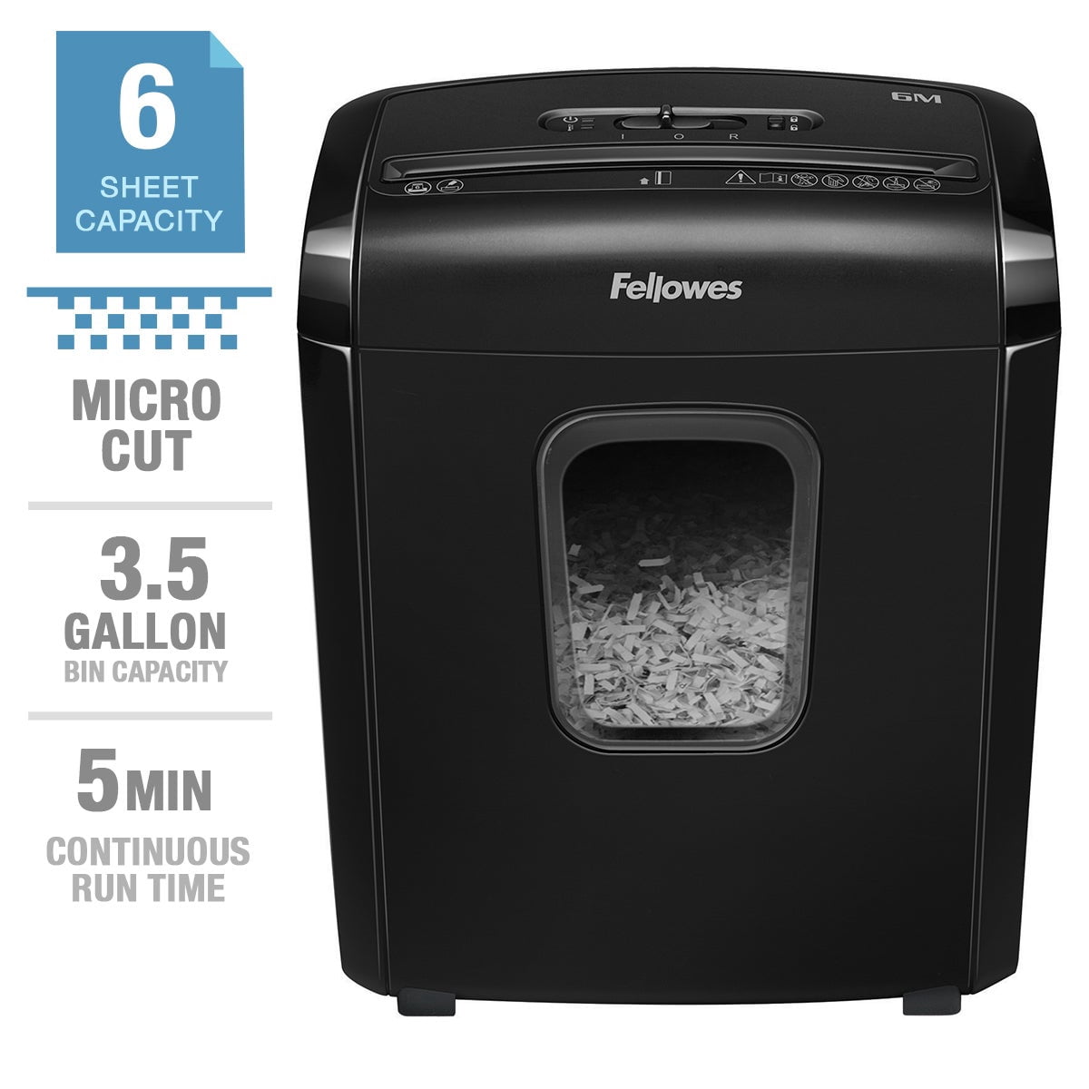 Déchiqueteuse Fellowes Microshred 6M à micro-coupe
