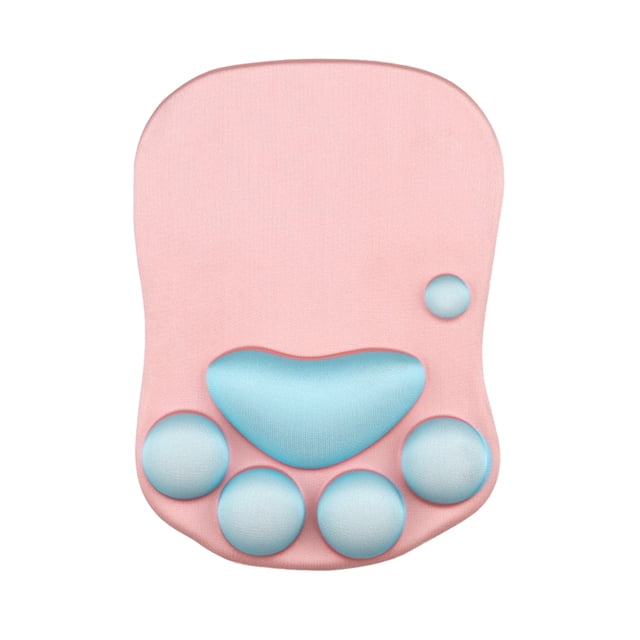 maskred Stylish Cat Paw Gaming Mouse Mat Wrist Protection Non-slide Base Safe Unique DS-011 pink blue 1Set