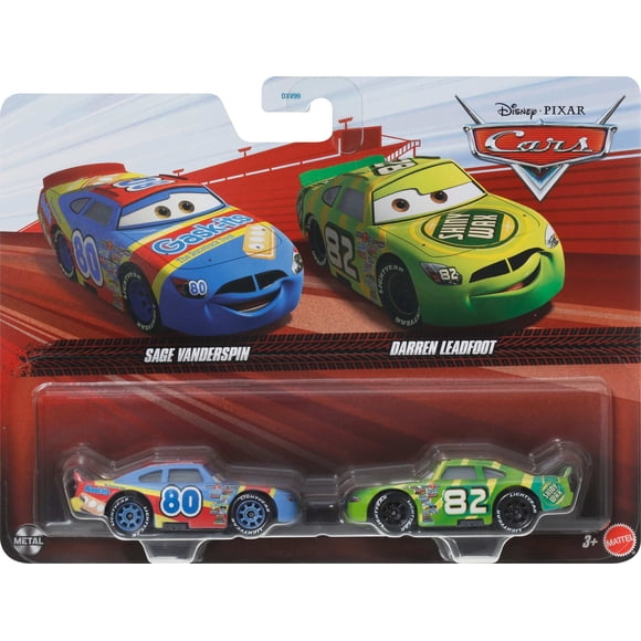 Disney and Pixar Cars Sage Vanderspin & Darren Leadfoot 2-Pack, Set of 2 1:55 Scale Die-Cast Toy Vehicles