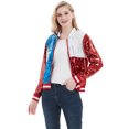 thumbnail image 3 of Veste à Paillettes pour Femmes à Manches Longues avec Fermeture Éclair Frontale et Poignets Côtelés, 3 of 5