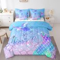 thumbnail image 1 of YST Mermaid Tail Glitter Comforter Set, Gradient Rainbow, 7-Piece, Full Size, 1 of 5