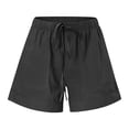 thumbnail image 4 of AherBiu Plus Size Women's Casual Drawstring Elastic Waist Boho Shorts with Pockets, Large, 4 of 7